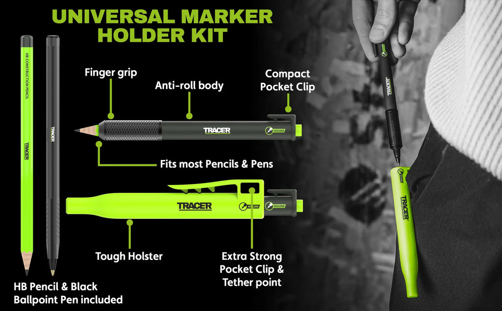 Tracer tumhk1 Universal Marker Holder Kit W/ Holster, HB Pencil & Ballpoint