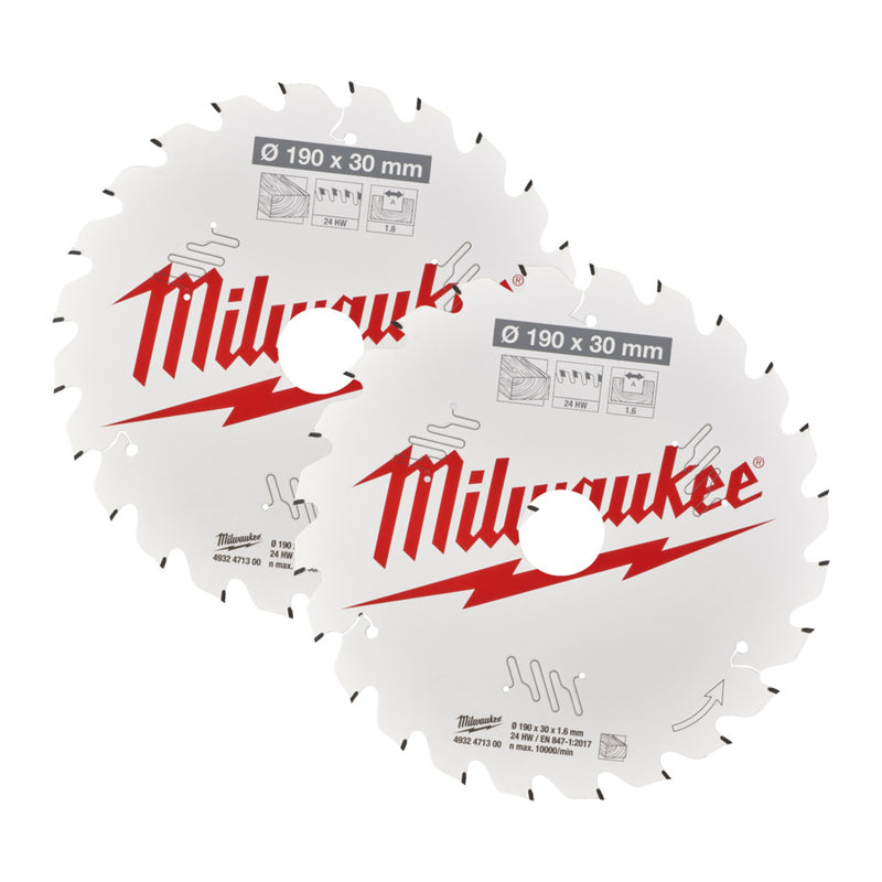Milwaukee Circ.Saw B. Twin Pack 190 x 24T/24T-2pc 4932479804 