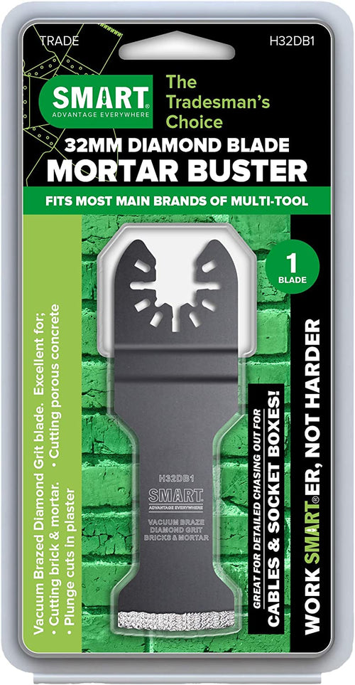 SMART 32mm Mortar Buster brazed diamond blade for precise plunge cutting in brick, mortar, plaster and porous concrete.