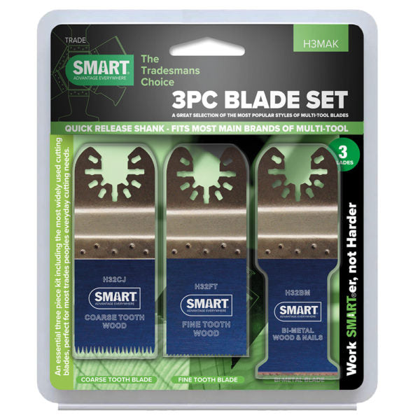 SMART H3MAK Universal TRADE 3 PIECE MULTI-TOOL BLADE SET