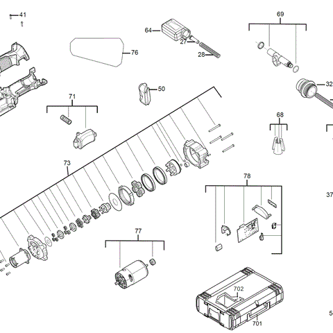 Milwaukee M12BPRT spare parts 12 volt rivet gun
