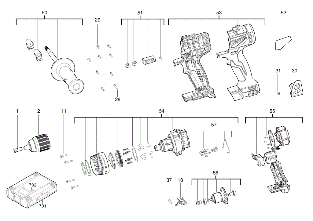 M18BLDD2 spare parts