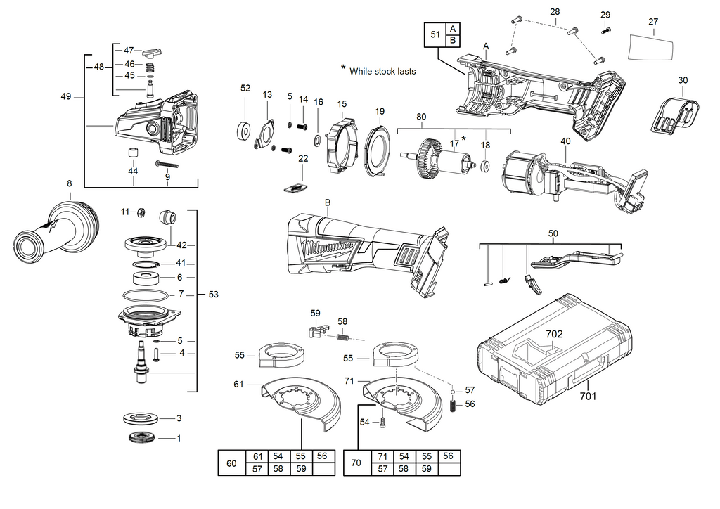 M18CAG115XPDB spare parts