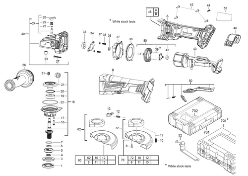 M18CAG125XPD spare parts