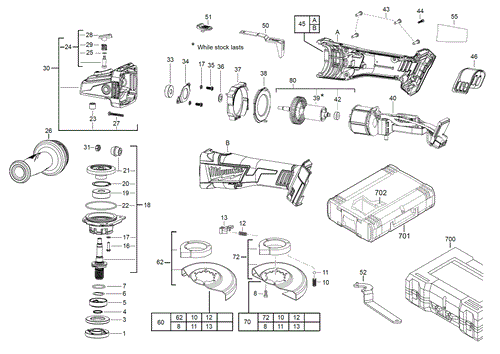 M18CAG125X spare parts