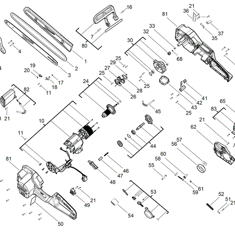 Milwaukee M18FCHS 40cm bar spare parts