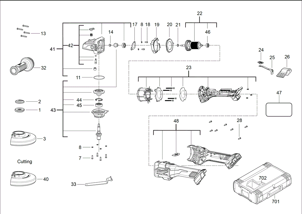 M18FHSAG125XB spare parts