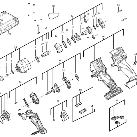 Milwaukee M18FID2 fuel impact driver spare parts
