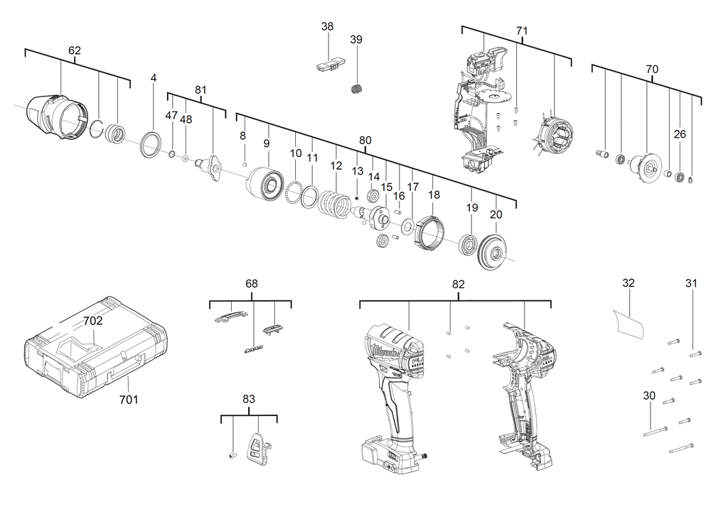 M18FIWF12 spare parts