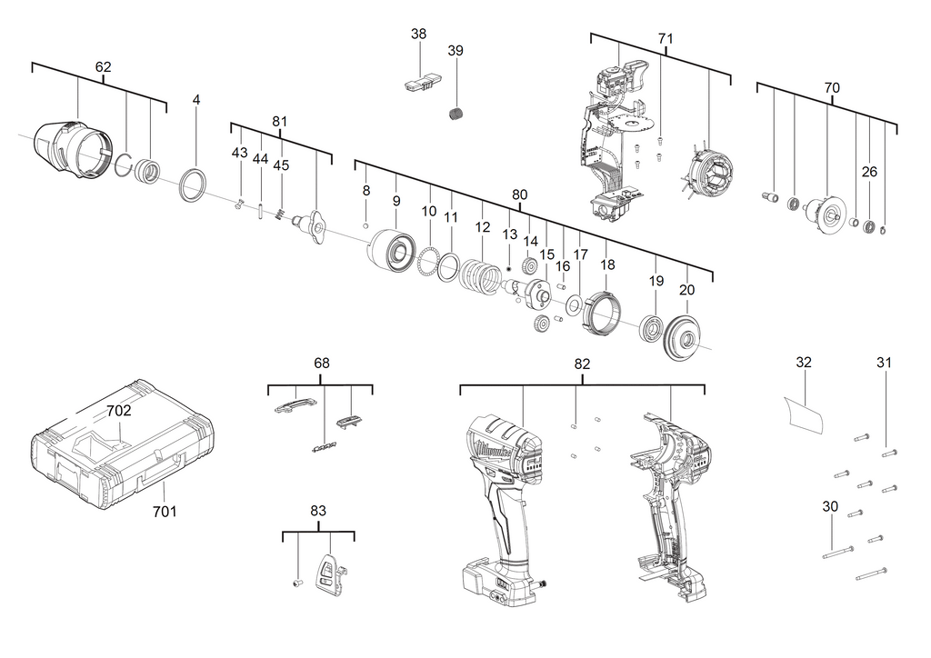M18FIWP12 spare parts