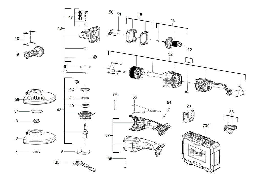 M18FLAG230XPDB spare parts