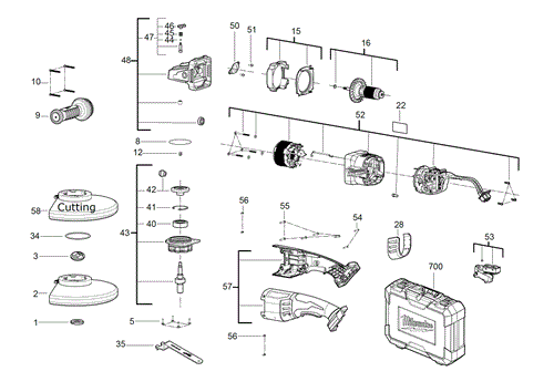 Milwaukee 18V M18 Grinder spare part C.J. Sinclair