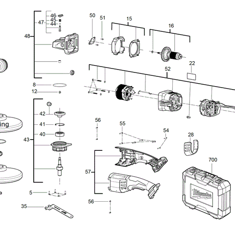 M18FLAG230XPDB spare parts