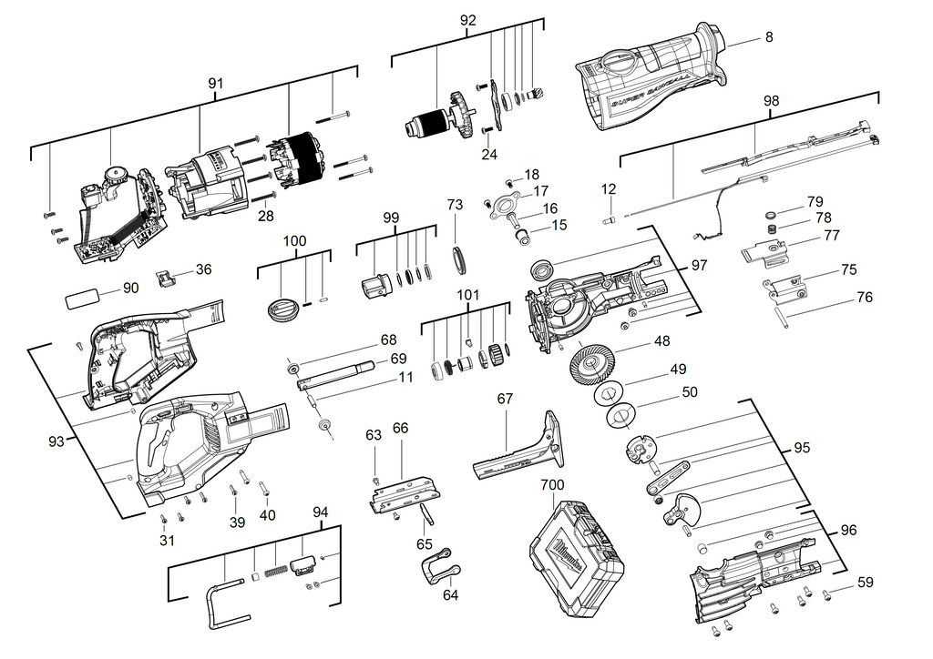 M18FSX spare parts