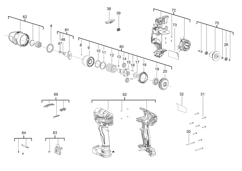 M18ONEIWF12 spare parts