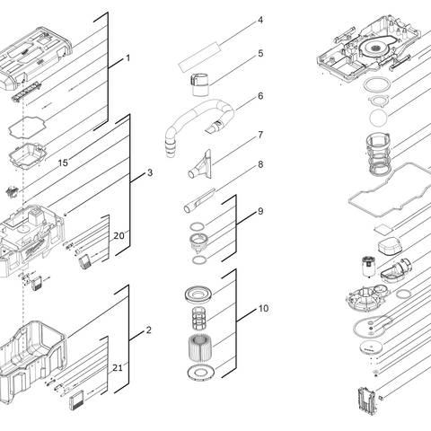 milwaukee M18VC2 18v vacuum hoover spare parts