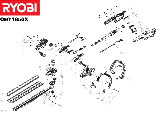 Ryobi OHT1850X hedge trimmer spare parts