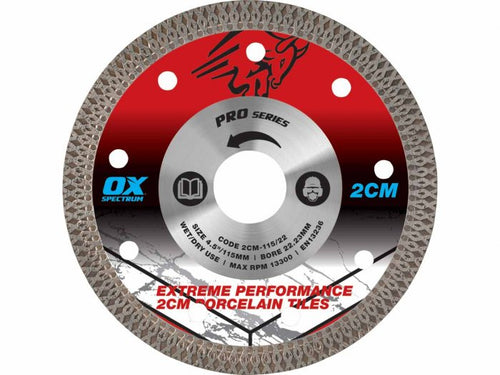 Ox Tools 2CM-115/22 115 x 22.23mm Pro 2CM Porcelain Cutting Blade