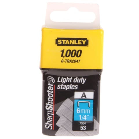 Stanley STA0TRA204T TRA2 Light-Duty Staple 6mm TRA204T (Pack 1000)
