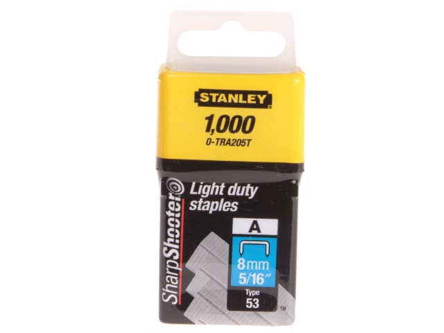 Stanley STA0TRA205T TRA2 Light-Duty Staple 8mm TRA205T (Pack 1000)