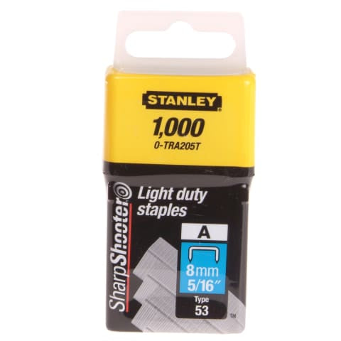Stanley STA0TRA205T TRA2 Light-Duty Staple 8mm TRA205T (Pack 1000)