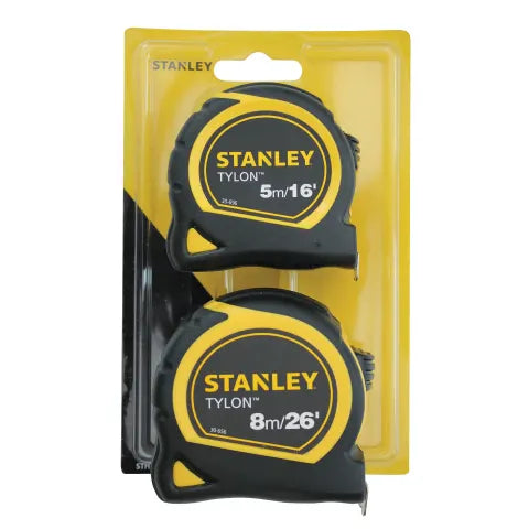 STANLEY TYLON TAPES 5M/16FT + 8M/26FT TWIN PACK STA998985