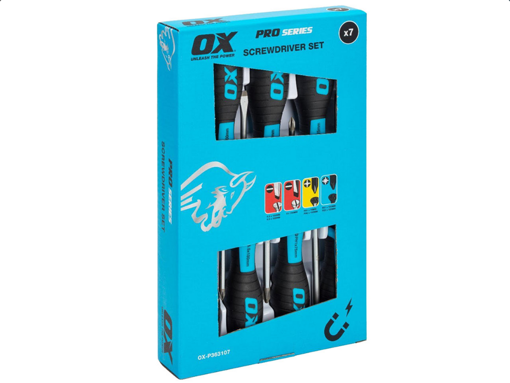 OX-P363107  Pro 7 Piece Screwdriver Set - Card Display Box