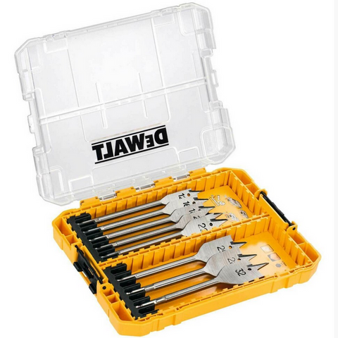 DeWalt DT70750-QZ 8 Piece Flat Bit Set for Wood 12 - 32mm In TSTAK Case