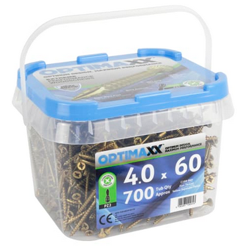 Optimaxx 4 x 60mm Woodscrews - Tub of 700 C288-860