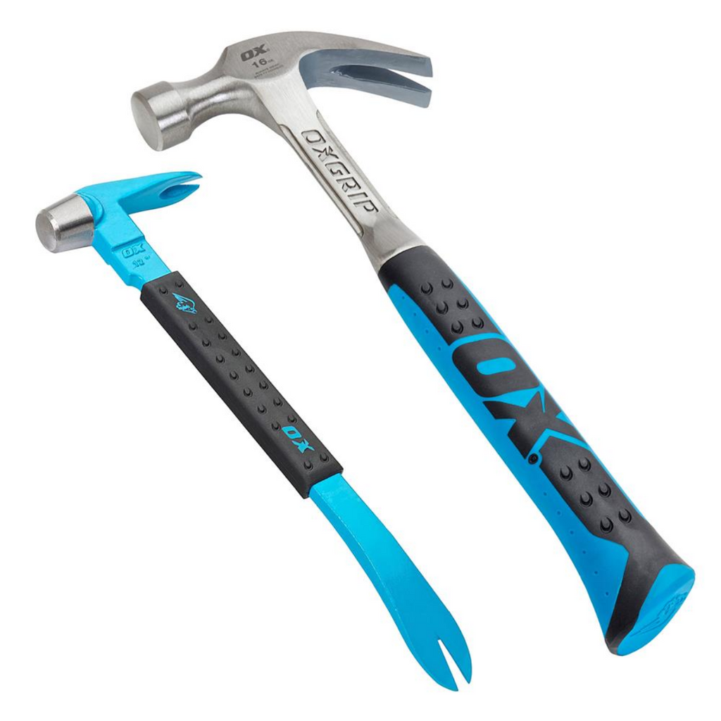 OX-P086202 OX Pro 16 oz Claw Hammer and 10in Claw Bar Twin Pack