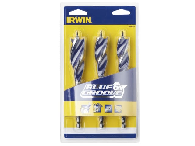 IRWIN Blue Groove 6X Wood Drill Bit Set, 3 Piece XMS226XSET3 IRW10506627