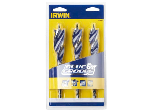 IRWIN Blue Groove 6X Wood Drill Bit Set, 3 Piece XMS226XSET3 IRW10506627