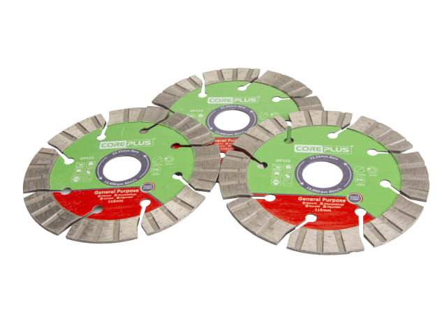 CorePlus Hybrid Diamond Blades 115mm Tin of 3 CORDBT115