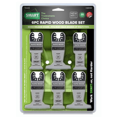 SMART 6PC MULTI TOOL RAPID WOOD BLADE SET H6RWK
