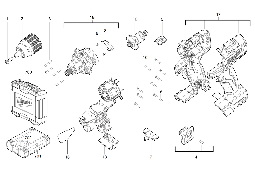 M18CBLPD spare parts