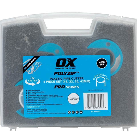 polyzip pipe cutter set - 15/22/35/42mm ox-p562404