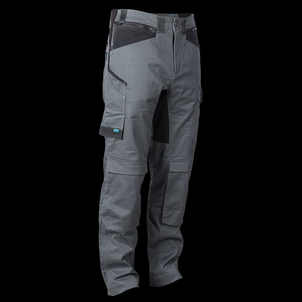 OX Pro Heavy Duty Flex Waist Trousers Grey